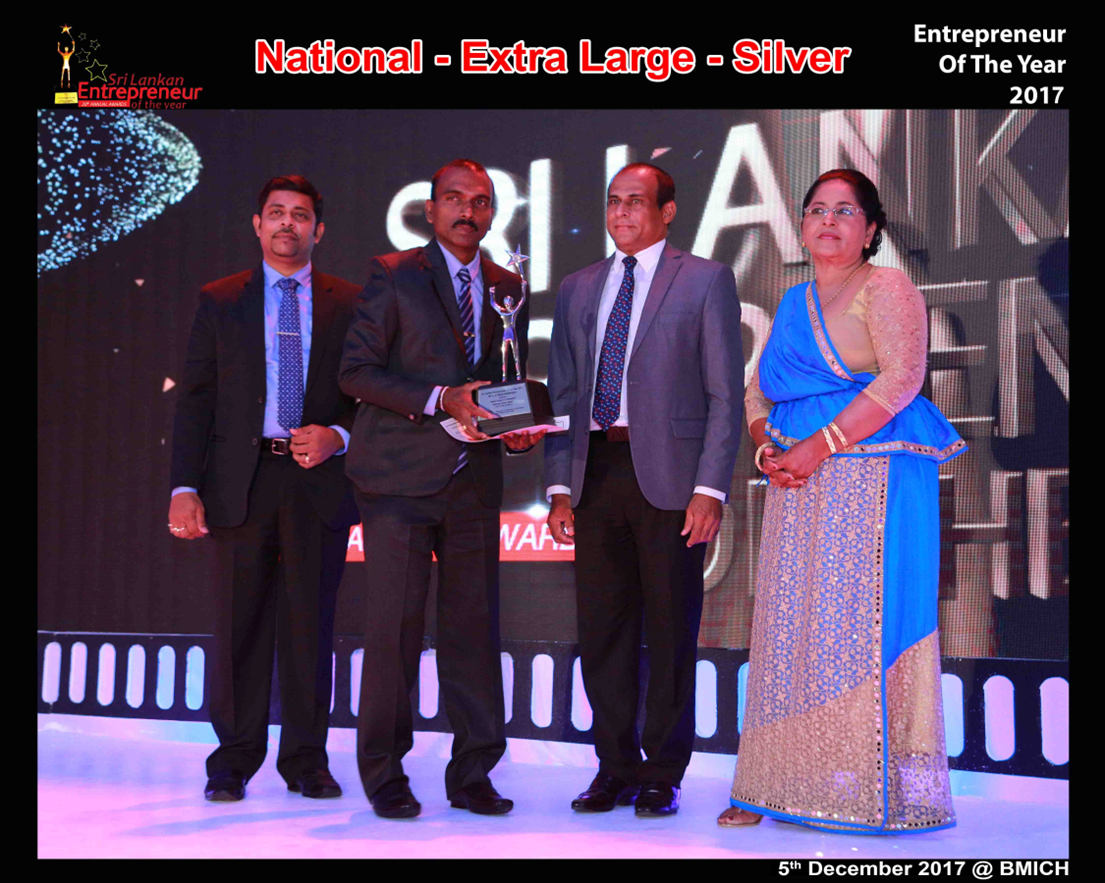 Awarded National Silver Award under Extra-large Category in Sri Lanka Entrepreneur of the Year 2017